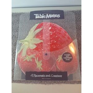 Pimpernel Placements & Coasters Strawberry Made In England‎ Durable Vinyl